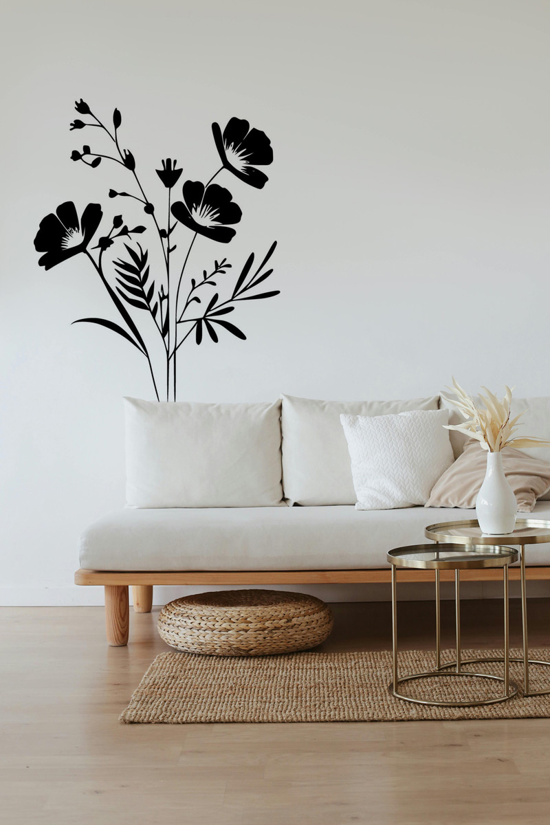 vinyl decal flowers wall graphic